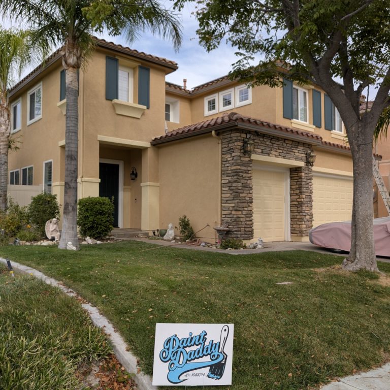 Professional exterior house painting by Paint Daddy in Santa Clarita featuring a high-end stucco and home